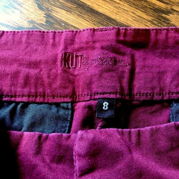 KUT FROM THE KLOTH Womens Maroon Cropped Pants Sz 8 - Picture 3 of 10